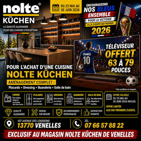 1 téléviseur offert achat cuisine, salle de bain, dressing, Nolte Küchen Aix-en-Provence